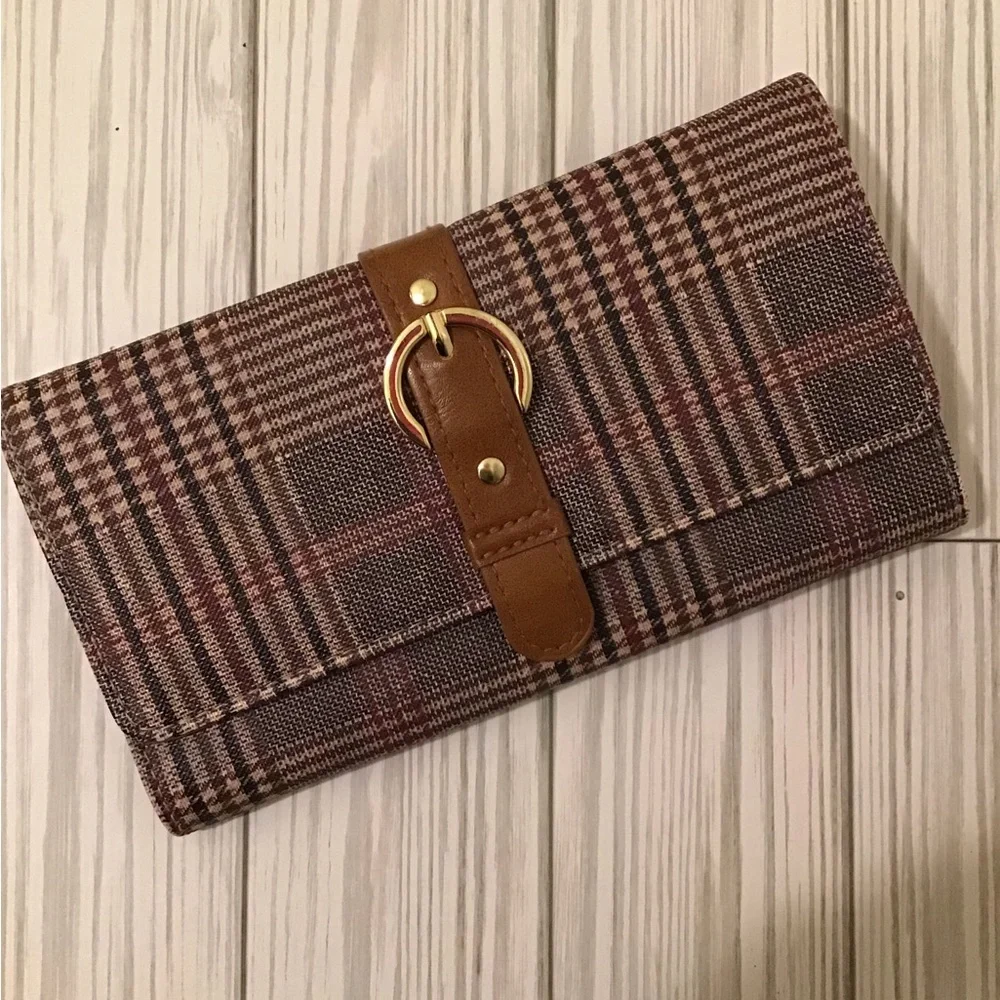 Woman’s Wear Plaid Houndstooth Wallet - Picture 1 of 7